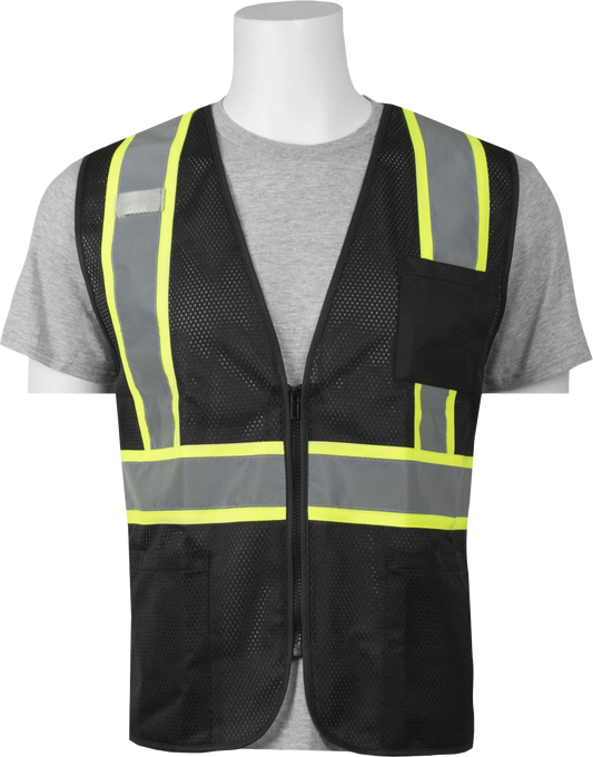 Delta Plus WEL63337BK5X S863C Non-ANSI Mesh Safety Vest Black, 5X