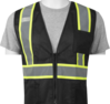 Delta Plus WEL63334BK2X S863C Non-ANSI Mesh Safety Vest Black, 2X