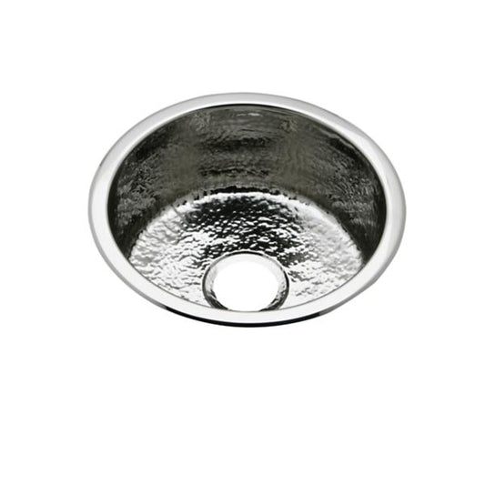 Elkay SCF16FBSH Stainless Steel 16-3/8" x 16-3/8" x 7" Single Bowl Dual Mount Bar Sink Hammered Mirror