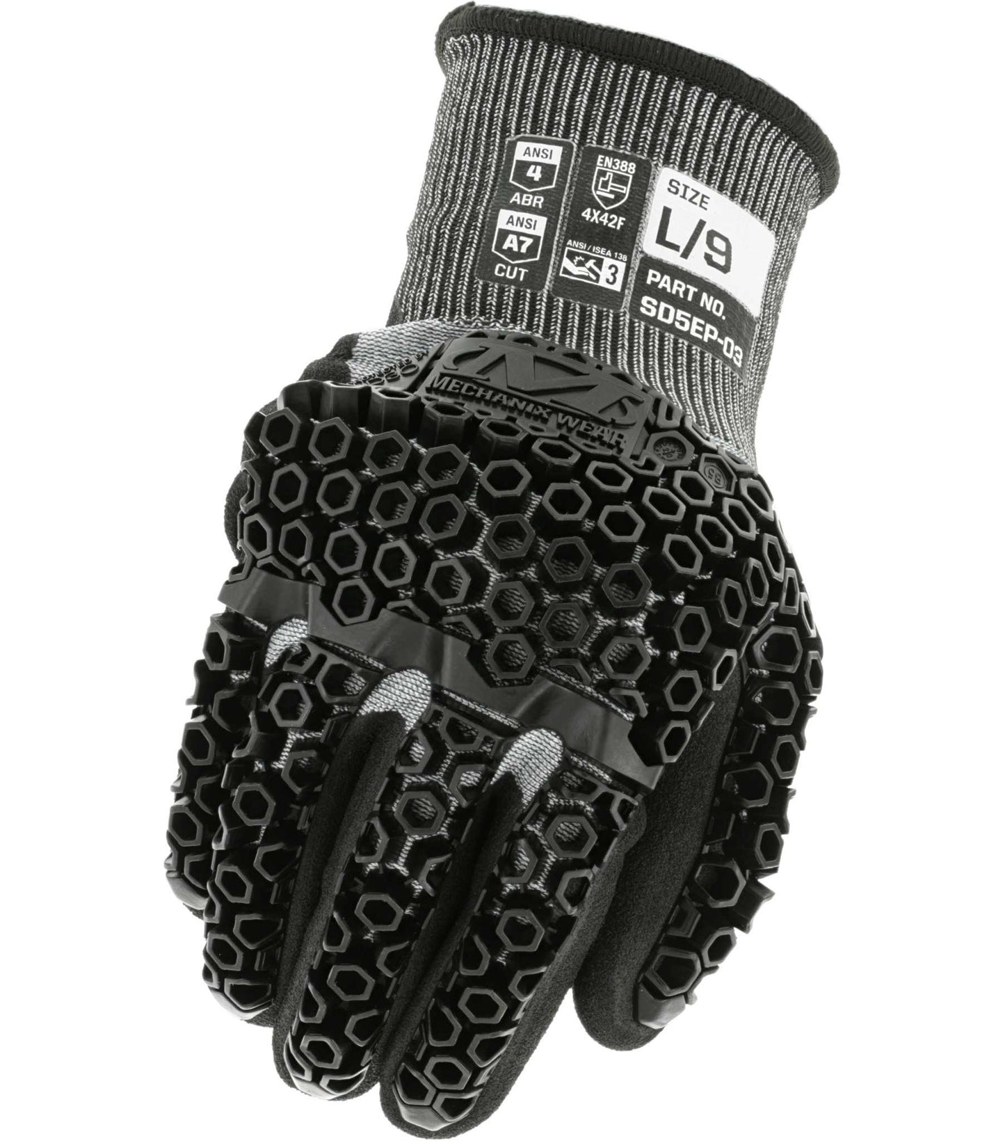 Mechanix Wear SD5EP-03-009 SpeedKnit„¢ M-Pact® D3O® SD5EP03 Impact Resistant Coated-Knit Gloves, Size-L