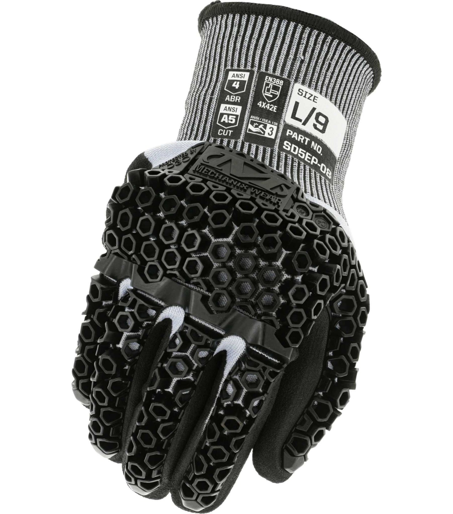 Mechanix Wear SD5EP-08-007 SpeedKnit„¢ M-Pact® D3O® SD5EP08 Impact Resistant Coated-Knit Gloves, Size-S