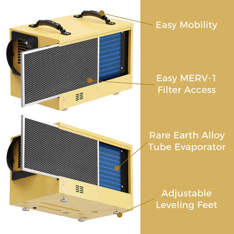 AlorAir 120 PPD Commercial Dehumidifier for Crawl Space/Basement, Whole Homes Dehumidifier, Energy Star