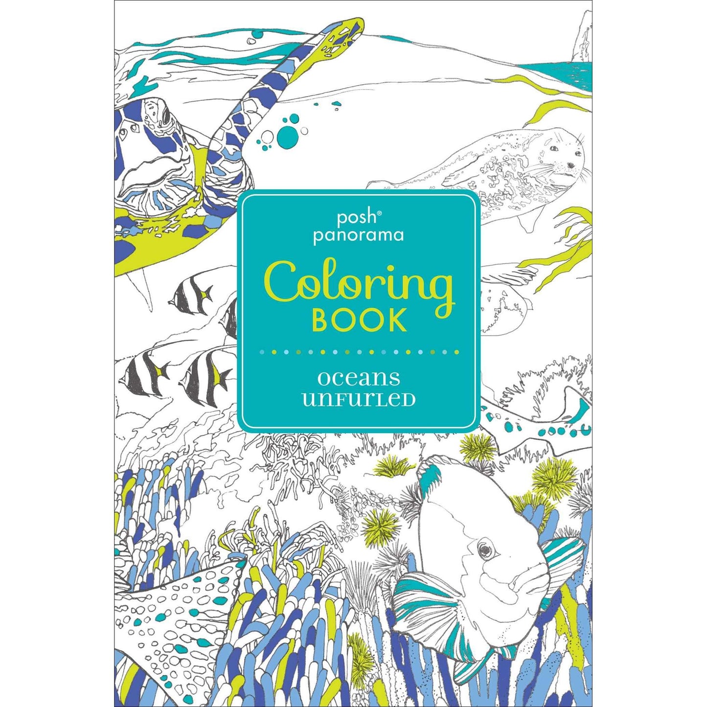 Paradise Clay SIM301 Posh Panorama Adult Coloring Book: Oceans Unfurled - Book