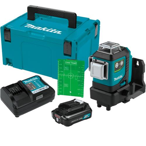 Makita SK700GDNAJ 12V max CXT® Lithium‘Ion Cordless Self‘Leveling 360° 3‘Plane Green Laser Kit (2.0Ah)