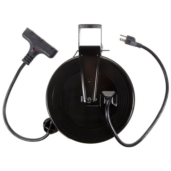 Bayco SL-801 30ft Retractable Metal Cord Reel w/3 Outlets - 13amp