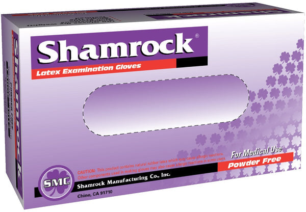 Shamrock 10113 - 10000 Series Latex Examination White Gloves, Powder-Free Textured, 5 Mil, Large, (10 Boxes of 100)