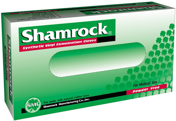 Shamrock 20213 - 20000 Series Vinyl Disposable Gloves, Clear, Powder-Free, Smooth, 4 Mil, Large, (10 Boxes of 100)