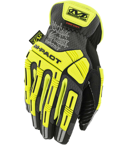 Mechanix Wear SMC-C91-008 Hi-Viz M-Pact® Open Cuff E5 High-Visibility Impact Gloves, Size-S