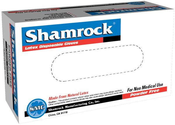 Shamrock 60412 - 60000 Series Industrial Latex Disposable White Gloves, Powder-Free, Textured, 5 Mil, Medium, (10 Boxes of 100)