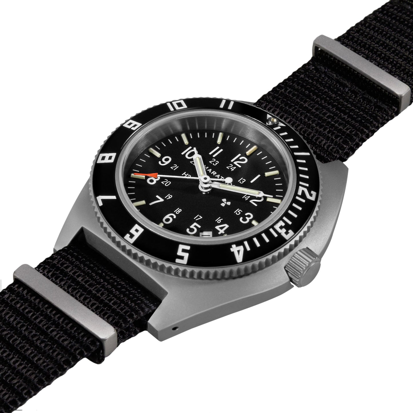 Marathon WW194013SS-0103 Stainless Steel Pilot's Navigator with Date - 41mm - US Gov with Black Defence Standard Nylon strap