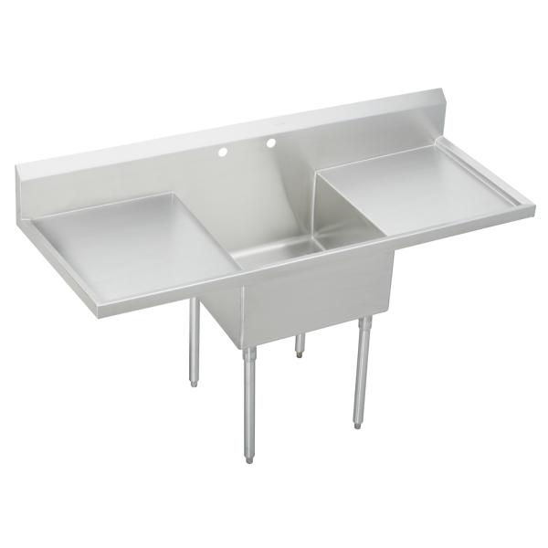 Elkay SS8124LR2 Sturdibilt® Stainless Steel 72" x 27-1/2" x 14" Floor Mount Single Compartment Scullery Sink with Drainboard