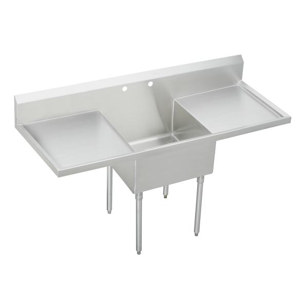 Elkay SS8130LR2 Sturdibilt® Stainless Steel 78" x 27-1/2" x 14" Floor Mount Single Compartment Scullery Sink with Drainboard