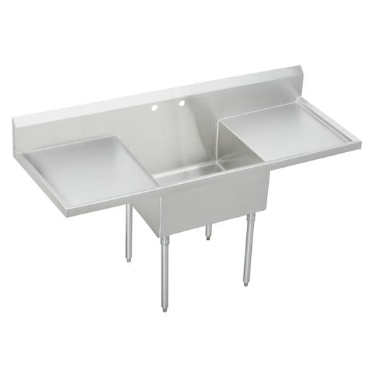 Elkay SS8136LR2 Sturdibilt® Stainless Steel 84" x 27-1/2" x 14" Floor Mount Single Compartment Scullery Sink with Drainboard