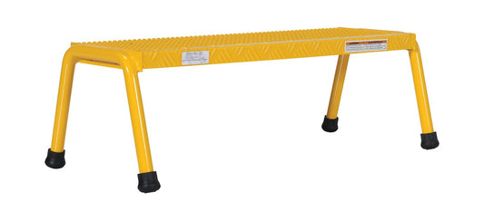 Vestil SSA-1W-Y Alum Step Stand, 1 Step, Wide, 500 lb., 1 Steps, 10.4375 Overall Height, Aluminum, Yellow