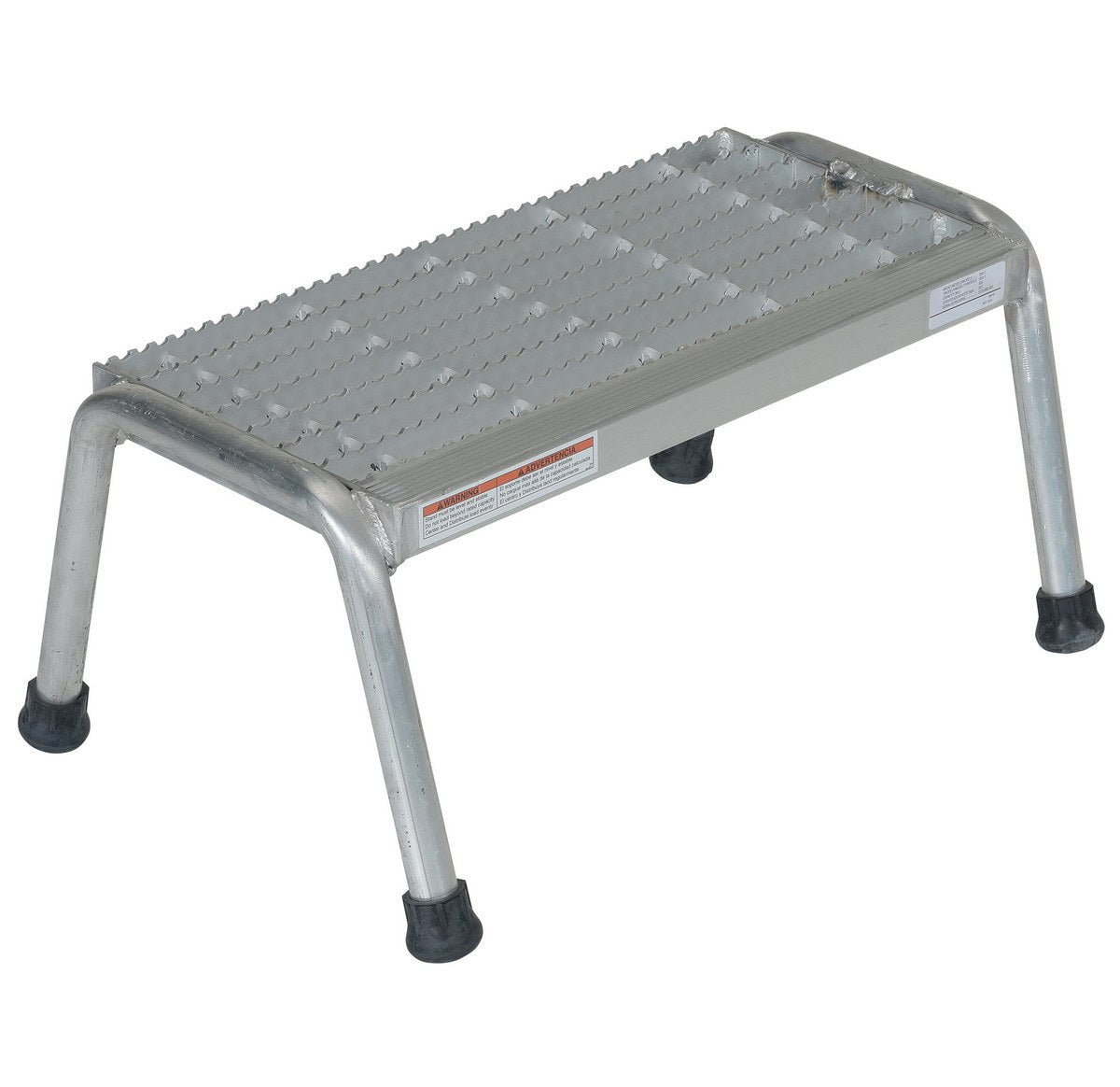 Vestil SSA-1 Aluminum Step Stand, 1 Step, Welded, 1 Steps, 10.4375 Overall Height, Aluminum, Silver