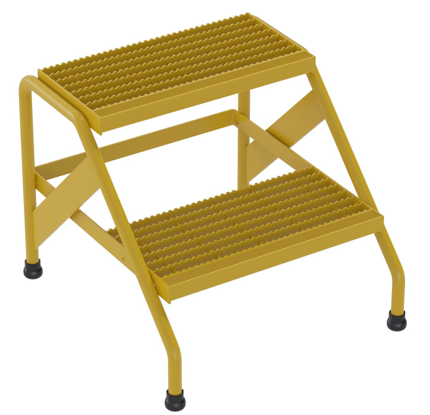 Vestil SSA-2-Y Aluminum Step Stand, 2 Step, Welded, 2 Steps, 20 Overall Height, Aluminum, Yellow