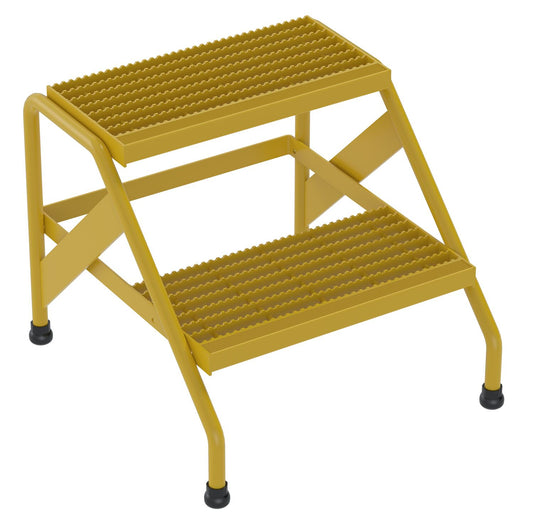 Vestil SSA-2-Y Aluminum Step Stand, 2 Step, Welded, 2 Steps, 20 Overall Height, Aluminum, Yellow