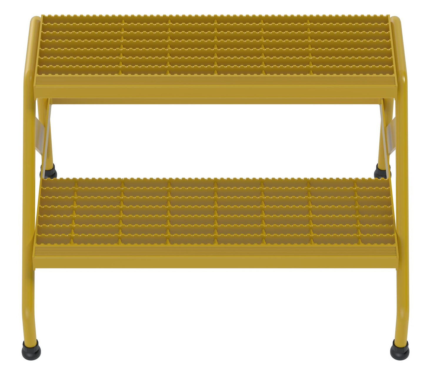 Vestil SSA-2W-Y Alum Step Stand, 2 Step, Wide, Welded, 2 Steps, 20 Overall Height, Aluminum, Yellow