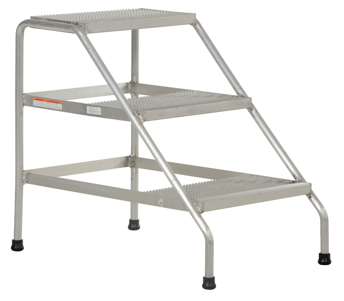 Vestil SSA-3 Step Stand, 3 Steps, 30 Overall Height, Aluminum, Silver