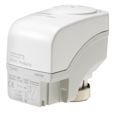 Siemens SSA81U ZONE VALVE ELECTRONIC ACTUATOR, 24V, 3P CONTROL SIGNAL, NSR, NC, 2.5M LEADS.