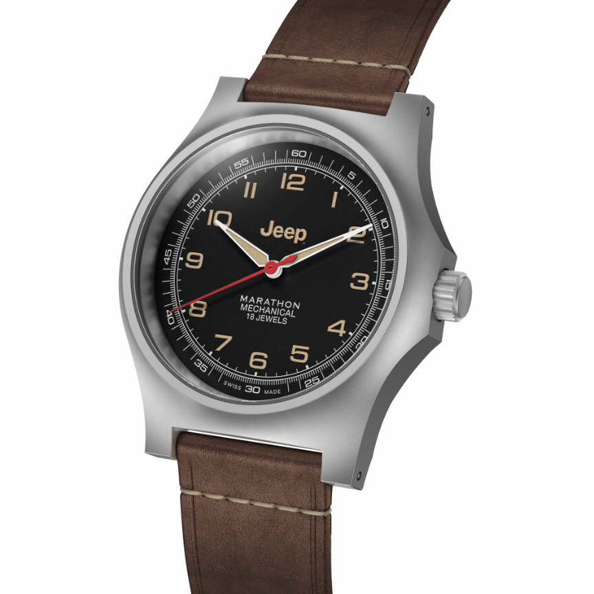 Marathon WW194033SS-4001 41Mm Jeep® Willys Vintage Officer'S Mechanical Colour: Ss/Heritage 3Pc Crazy Horse Leather