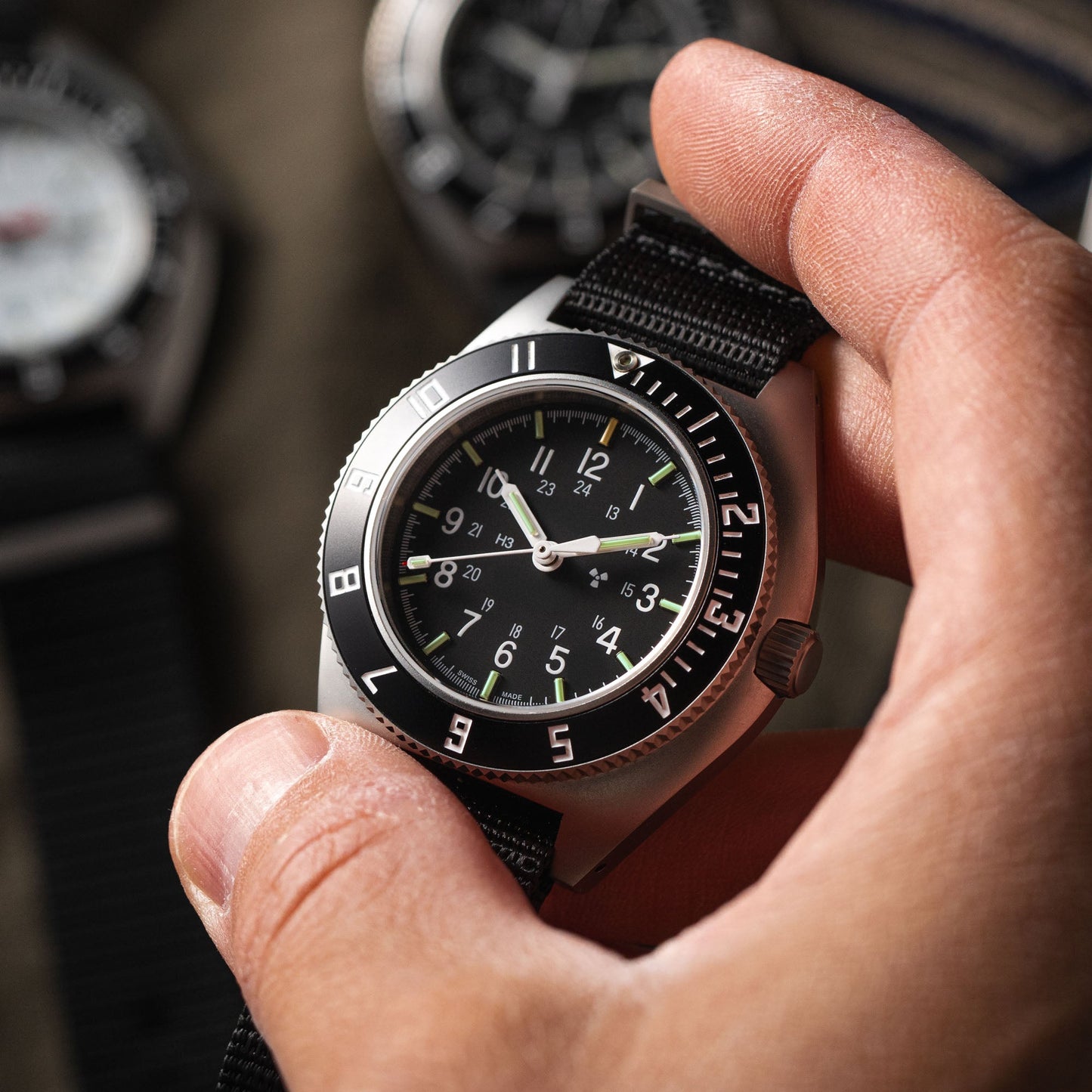 Marathon WW194029SS-0803 41mm SSNAV AUTO Standard-Issue, Tritium Pilot's Automatic, Type II, SS/BKPS DS Nylon 11"