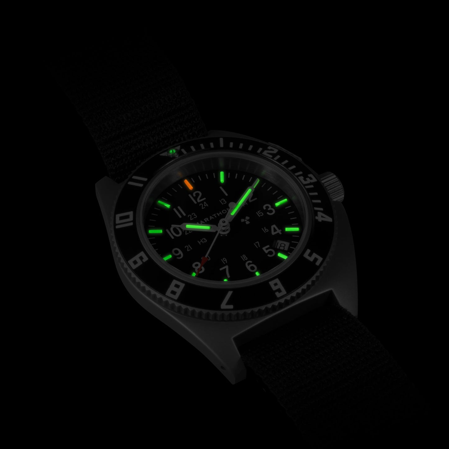 Marathon WW194013SS-0102 Stainless Steel Pilot's Navigator with Date - 41mm - with Black Ballistic Nylon Strap 12"