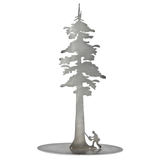 Paradise Clay SSS005 Stainless Steel Redwood Tree With Logger Stand-Up