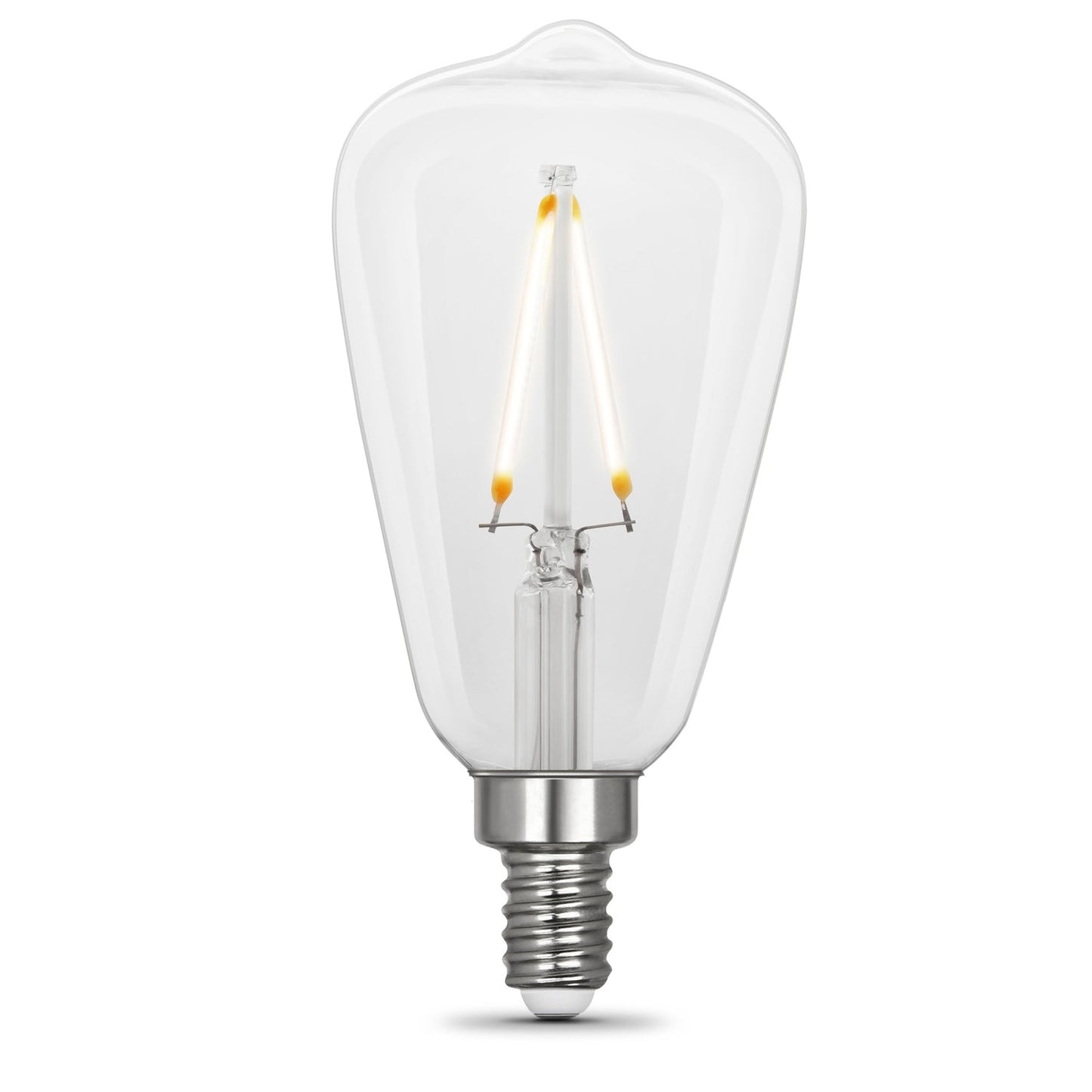 Feit Electric ST1560C/CL/VG/LED 5.5W (60W Replacement) ST15 E12 Dimmable Straight Filament Clear Glass Vintage Edison LED Light Bulb, Soft White