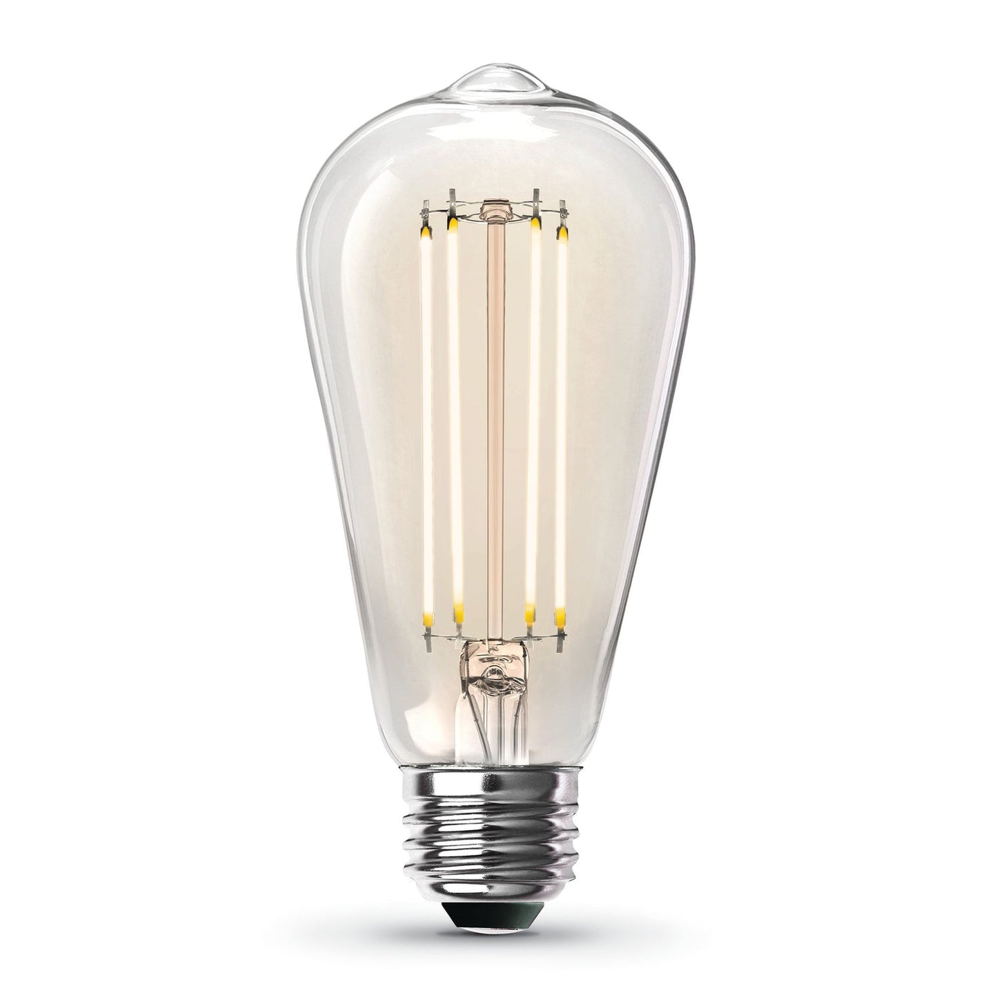 Feit Electric ST19100CL/927CA/4 12W (100W Replacement) ST19 E26 Dimmable Straight Filament Clear Glass Vintage Edison LED Light Bulb, Soft White (4-Pack)