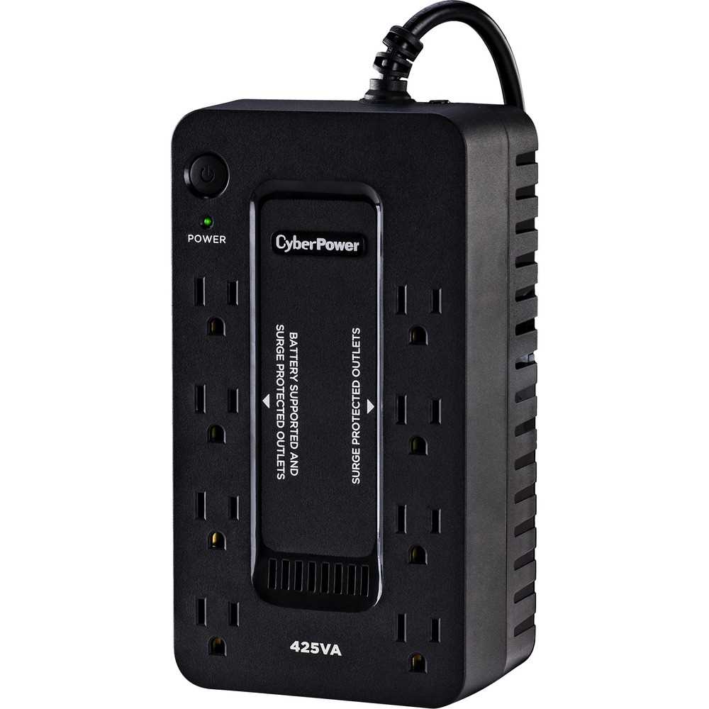 CyberPower ST425 Standby UPS Systems - 425VA/260W, 120 VAC, NEMA 5-15P, Compact, 8 Outlets, $75000 CEG, 3YR Warranty