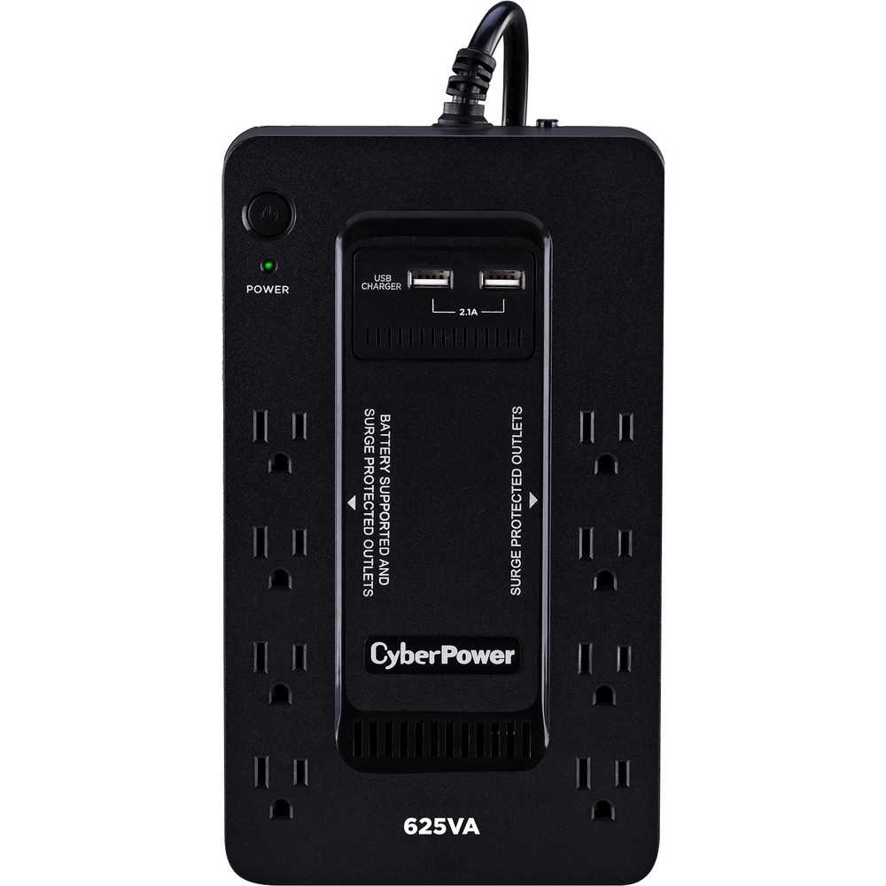 CyberPower ST625U Standby UPS Systems - 625VA/360W, 120 VAC, NEMA 5-15P, Compact, 8 Outlets, PowerPanel® Personal, $100000 CEG, 3YR Warranty