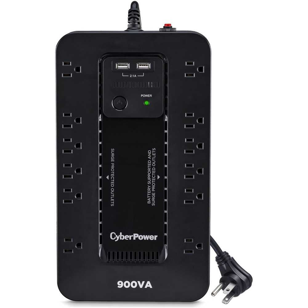 CyberPower ST900U Standby UPS Systems - 900VA/500W, 120 VAC, NEMA 5-15P, Compact, 12 Outlets, PowerPanel® Personal, $125000 CEG, 3YR Warranty