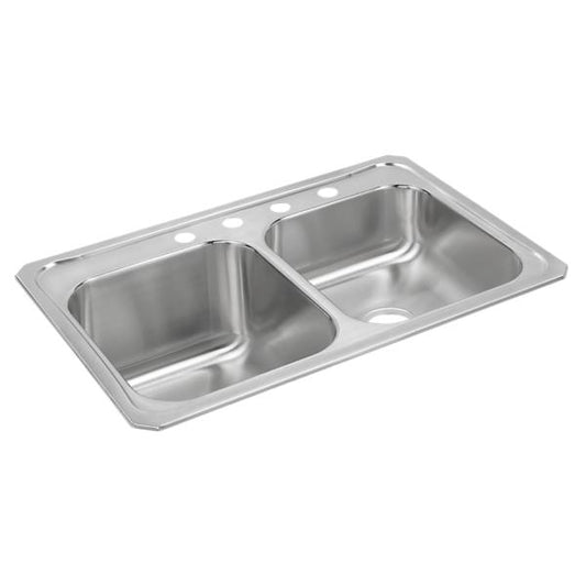Elkay STCR3322L Celebrity® Stainless Steel 33" x 22" x 10-1/4" Equal Double Bowl Drop-in Sink