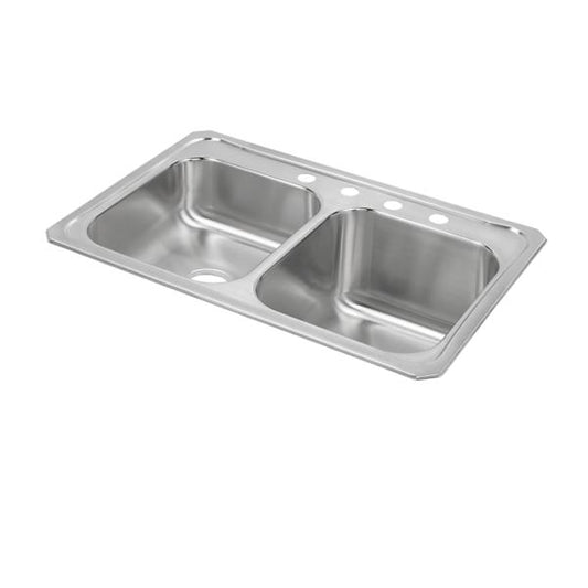 Elkay STCR3322R Celebrity® Stainless Steel 33" x 22" x 10-1/4" Equal Double Bowl Drop-in Sink