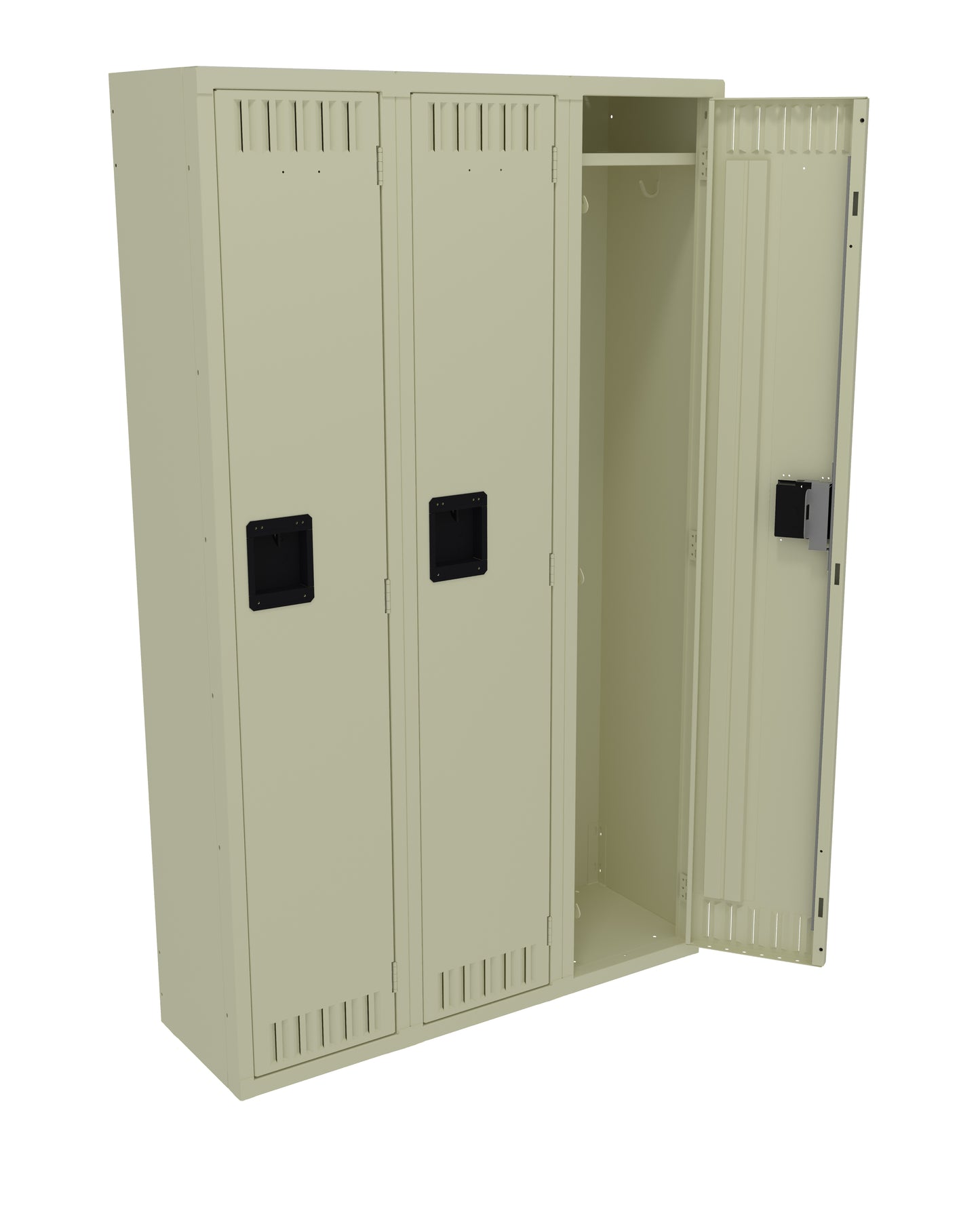 Tennsco STK-121260-C Single Tier Locker - Three Wide Without Legs (Unassembled)