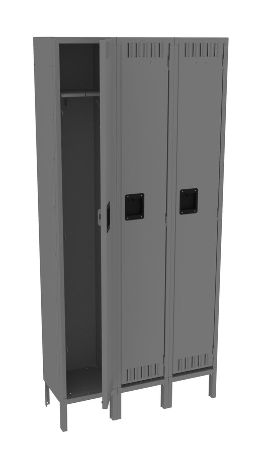 Tennsco STK-121272-3 Single Tier Locker - Three Wide With Legs (Unassembled)