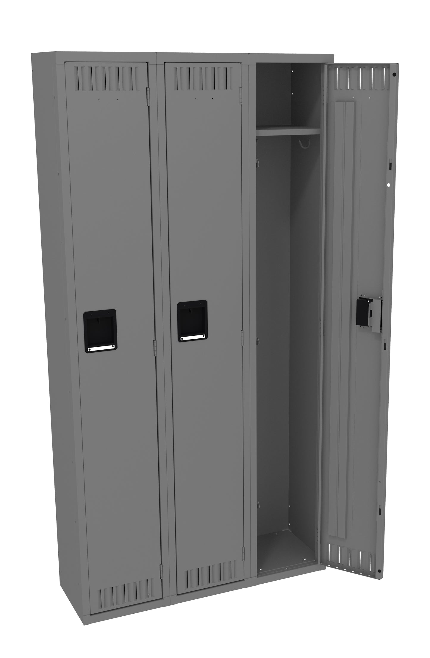 Tennsco STK-121272-C Single Tier Locker - Three Wide Without Legs (Unassembled)