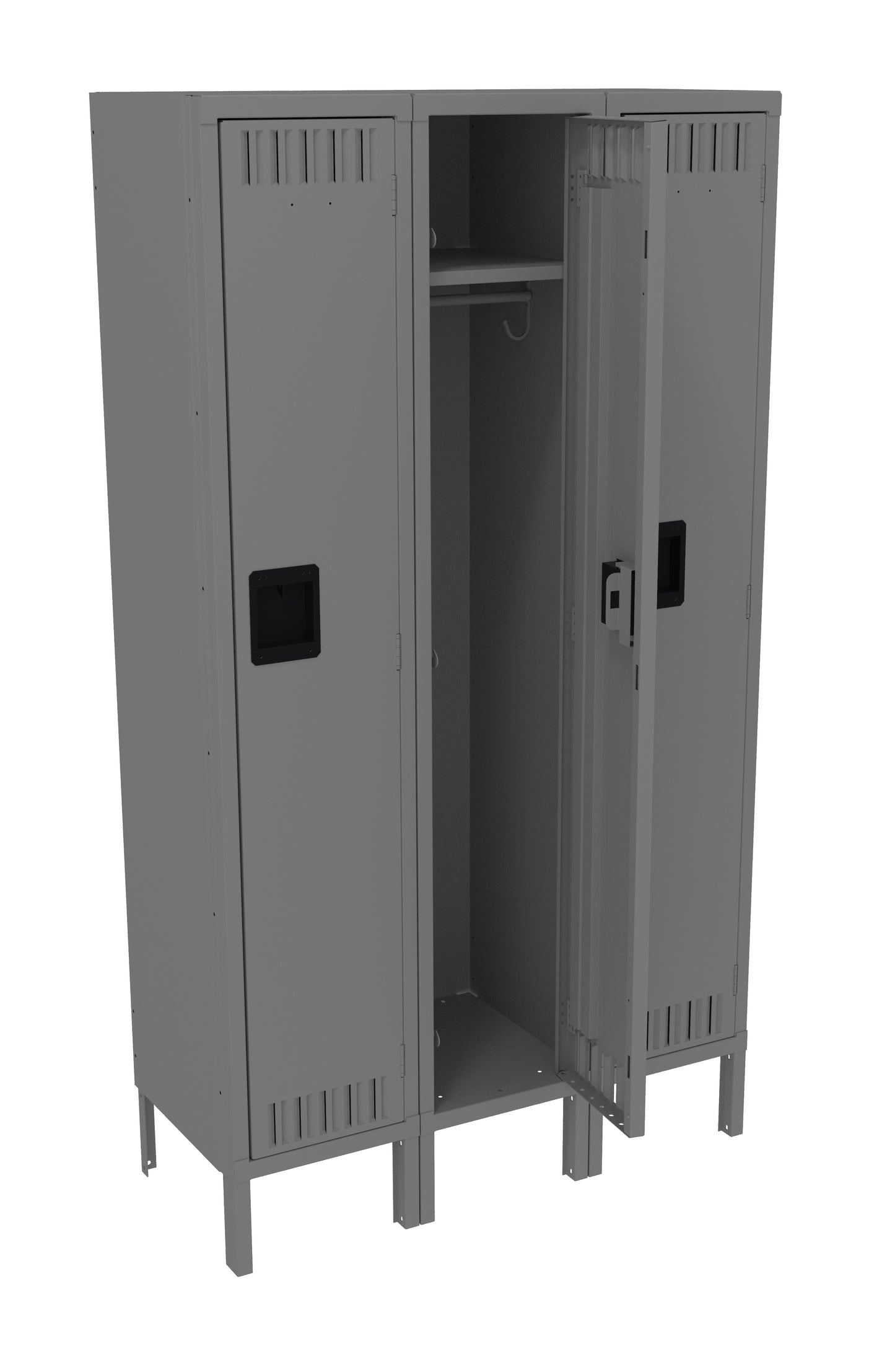 Tennsco STS-121560-3 Single Tier Locker - Three Wide With Legs (Assembled)