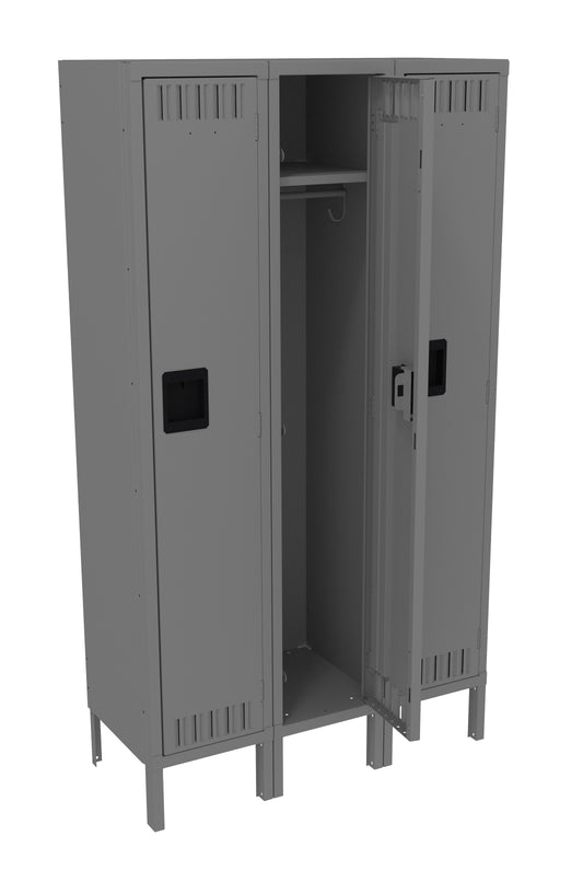 Tennsco STS-121560-3 Single Tier Locker - Three Wide With Legs (Assembled)