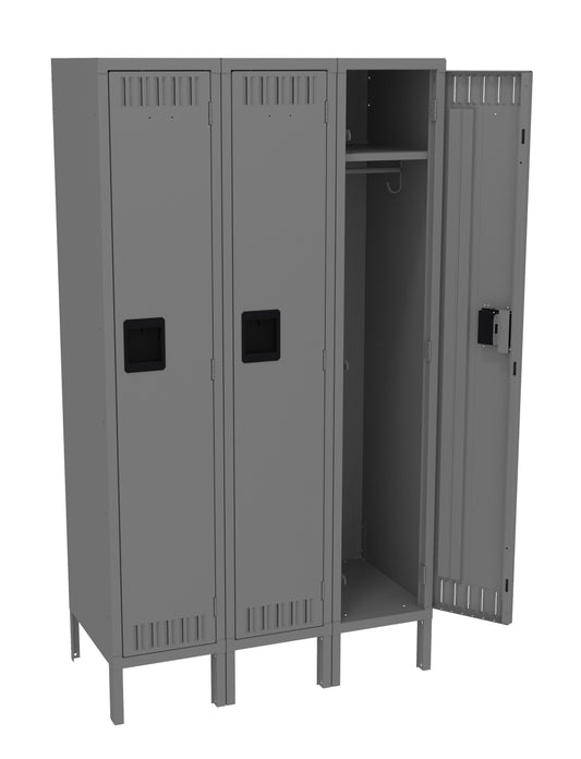 Tennsco STS-121860-3 Single Tier Locker - Three Wide With Legs (Assembled)
