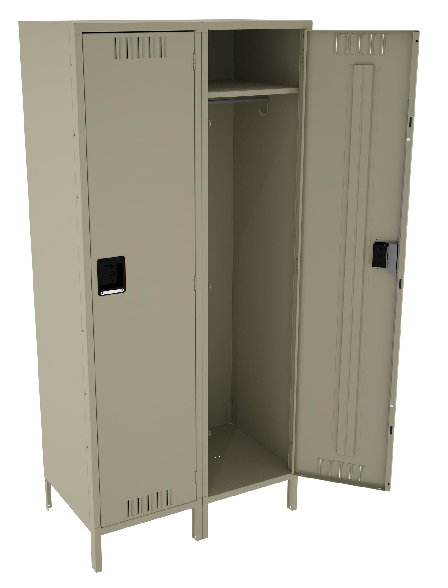 Tennsco STS-182172-2 Single Tier Locker - Two Wide With Legs (Assembled)