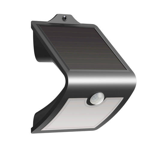 Feit Electric SV6/500/SOL/BLK 6 in. Daylight White (5000K) Black V-Shape Solar Powered LED Flood Light with Dusk to Dawn and Motion Sensor