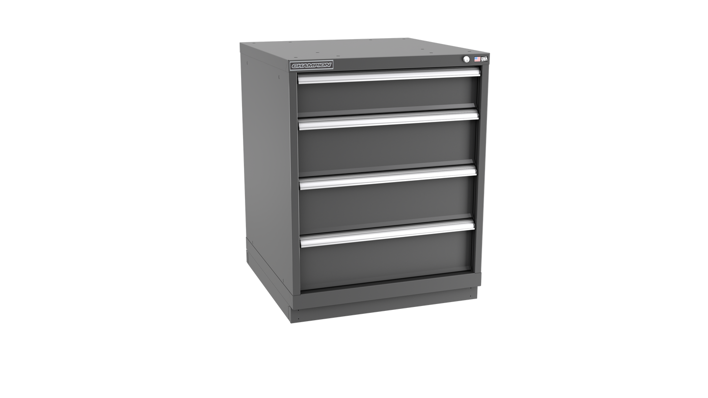 Champion Tool Storage SW1500-0401-ILC-FTB-DG 4-Drawer Standard Depth Modular Cabinet SW0401 | 28-1/4"W x 35-7/8"H x 28-1/2"D, Dark Gray