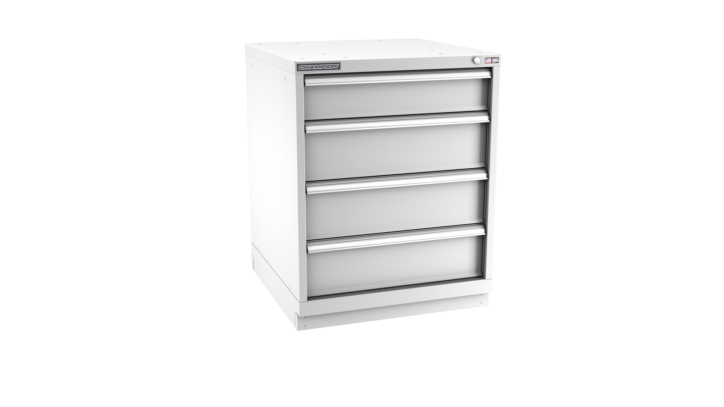 Champion Tool Storage SW1500-0401-ILC-FTB-LG 4-Drawer Standard Depth Modular Cabinet SW0401 | 28-1/4"W x 35-7/8"H x 28-1/2"D, Light Gray