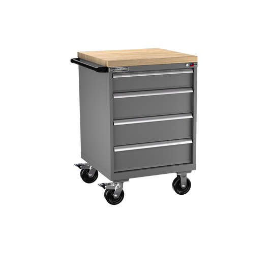 Champion Tool Storage SW1500-0401IL-MB8-BBT-DG 4-Drawer Standard Depth Mobile Modular Cabinet SW0401IL | 28-1/4"W x 43-1/4"H x 28-1/2"D, Dark Gray