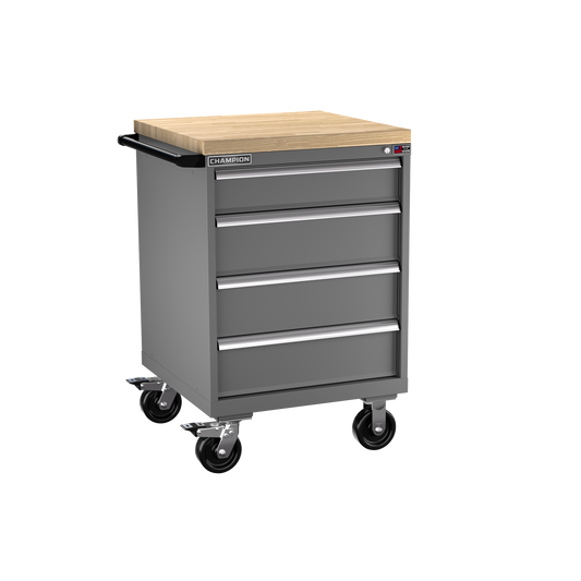 Champion Tool Storage SW1500-0401ILC-MB8-BBT-DG 4-Drawer Standard Depth Mobile Modular Cabinet SW0401ILC | 28-1/4"W x 43-1/4"H x 28-1/2"D, Dark Gray