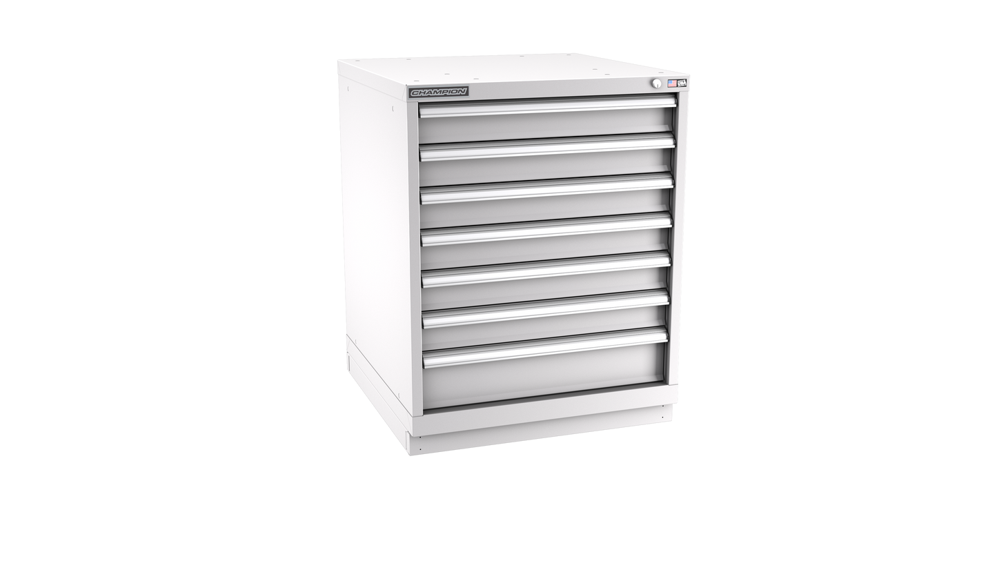 Champion Tool Storage SW1500-0701-ILC-FTB-LG 7-Drawer Standard Depth Modular Cabinet SW0701 | 28-1/4"W x 35-7/8"H x 28-1/2"D, Light Gray