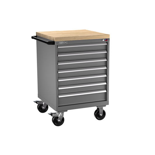 Champion Tool Storage SW1500-0701IL-MB8-BBT-DG 7-Drawer Standard Depth Mobile Modular Cabinet SW0701IL | 28-1/4"W x 43-1/4"H x 28-1/2"D, Dark Gray