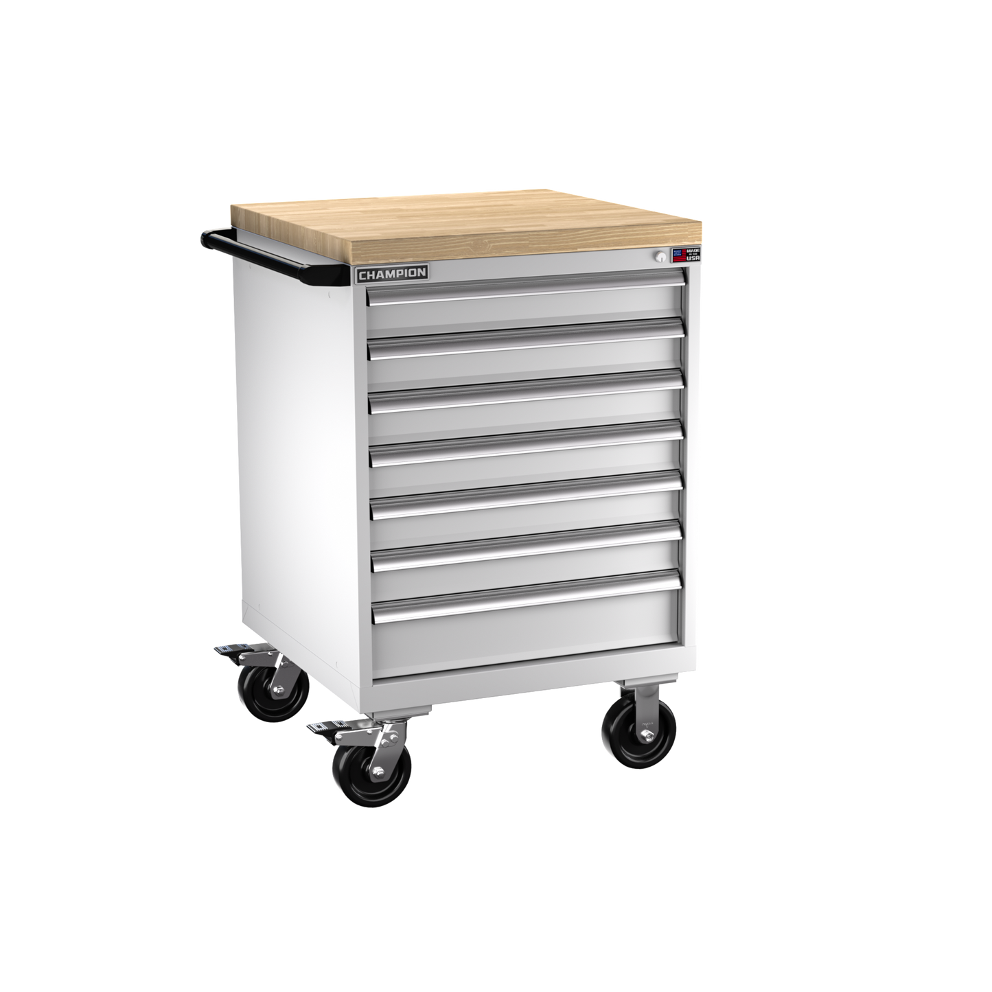 Champion Tool Storage SW1500-0701IL-MB8-BBT-LG 7-Drawer Standard Depth Mobile Modular Cabinet SW0701IL | 28-1/4"W x 43-1/4"H x 28-1/2"D, Light Gray